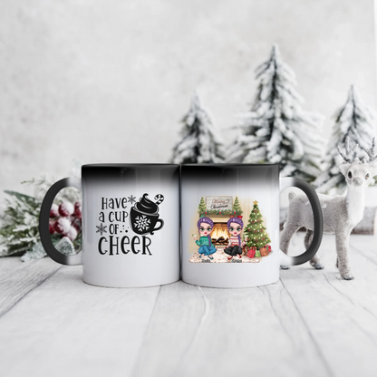 Świąteczny kubek personalizowany dla przyjaciółek HAVE A CUP OF CHEER | z personalizacją postaci #1