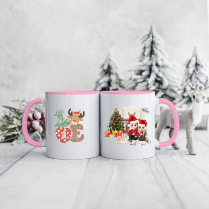 Świąteczny kubek personalizowany dla par LOVE | motyw z choinką #42