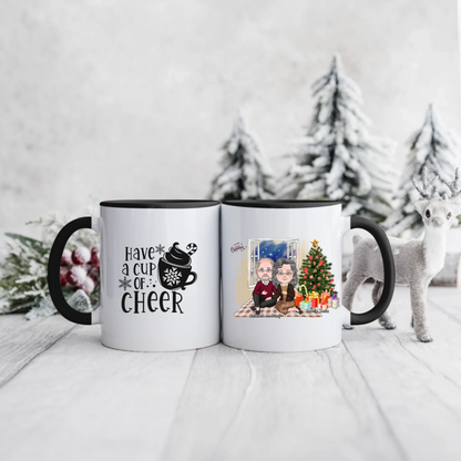 Świąteczny kubek personalizowany dla dziadków HAVE A CUP OF CHEER | motyw z choinką #97