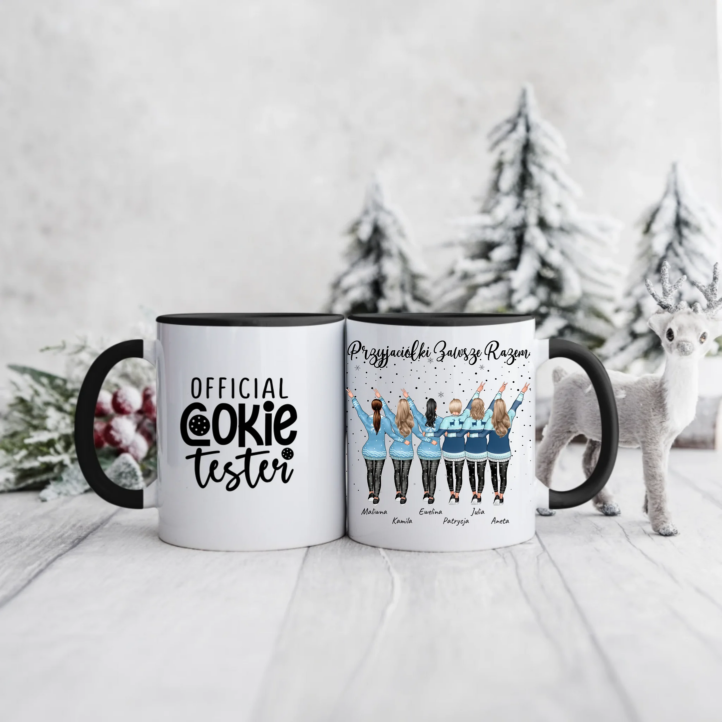 Kubek świąteczny dla przyjaciółek - 2-6 osób - Personalizowany - Prezent na święta #9189