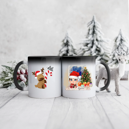Świąteczny kubek personalizowany dla chłopca | motyw z reniferem #2
