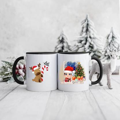 Świąteczny kubek personalizowany dla chłopca | motyw z reniferem #2