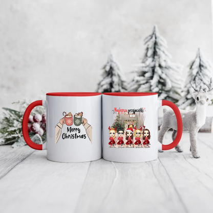 Świąteczny kubek personalizowany dla przyjaciółek NAJLEPSZE PRZYJACIÓŁKI | z personalizacją imion #99