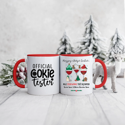 Świąteczny kubek personalizowany dla przyjaciółek OFFICIAL COOKIE TESTER | motyw z drinkami #9566