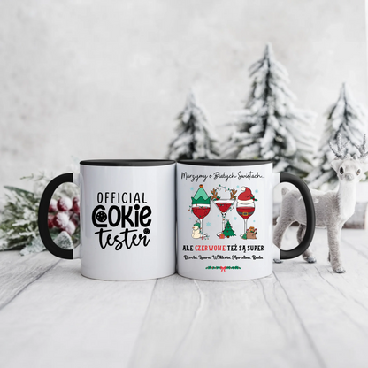Świąteczny kubek personalizowany dla przyjaciółek OFFICIAL COOKIE TESTER | motyw z drinkami #9566