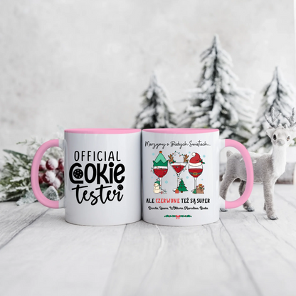 Świąteczny kubek personalizowany dla przyjaciółek OFFICIAL COOKIE TESTER | motyw z drinkami #9566