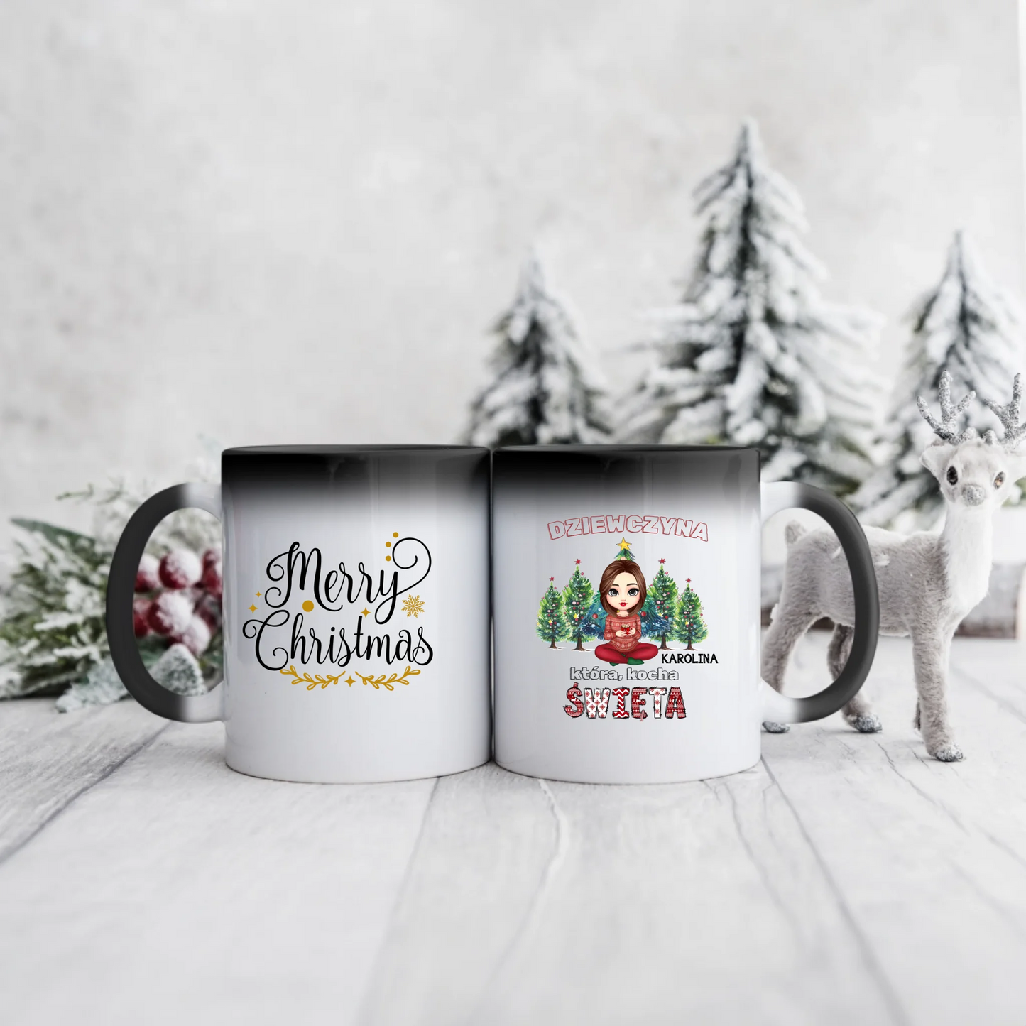 Kubek dla przyjaciółki świąteczny - Personalizowany prezent na święta #990