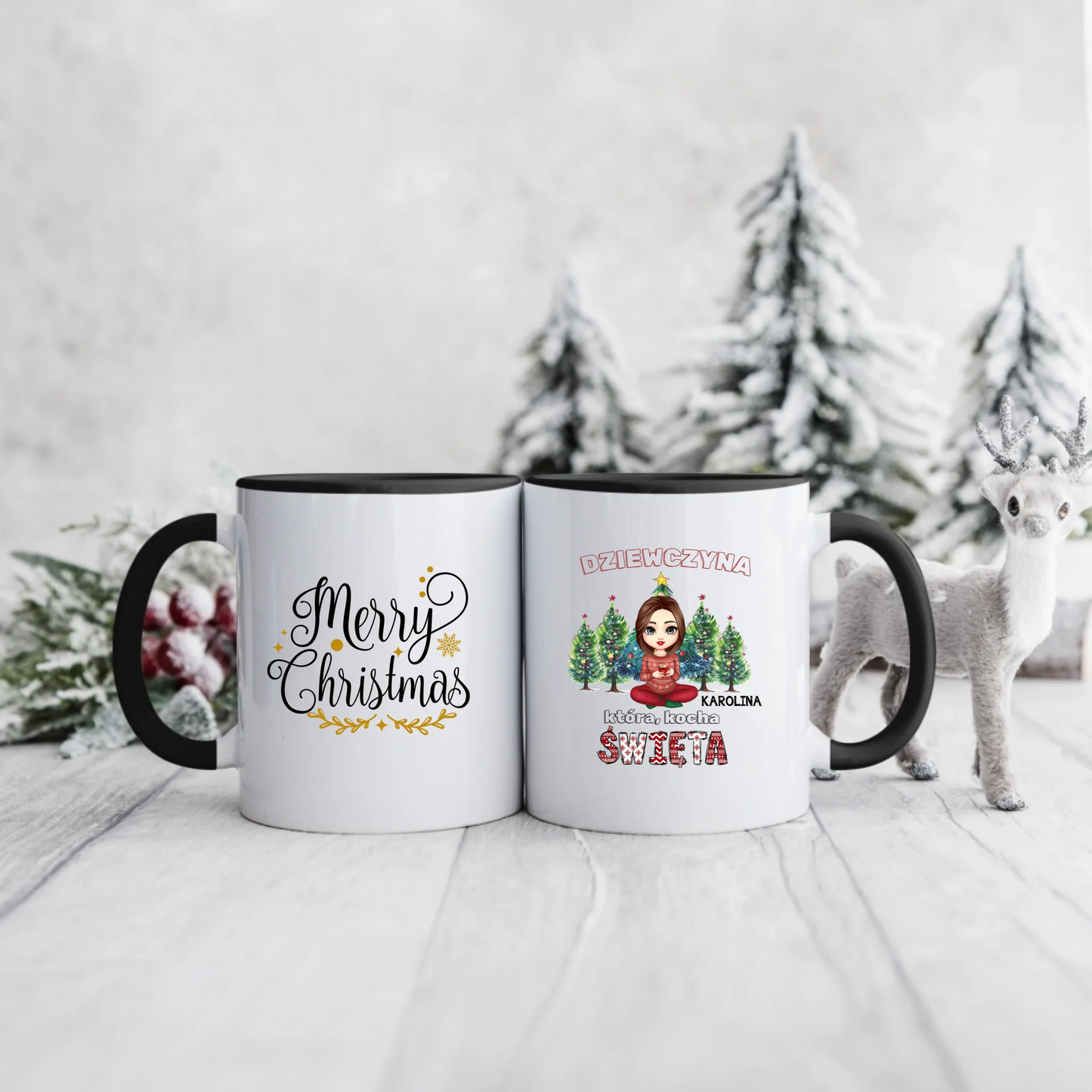 Kubek dla przyjaciółki świąteczny - Personalizowany prezent na święta #990