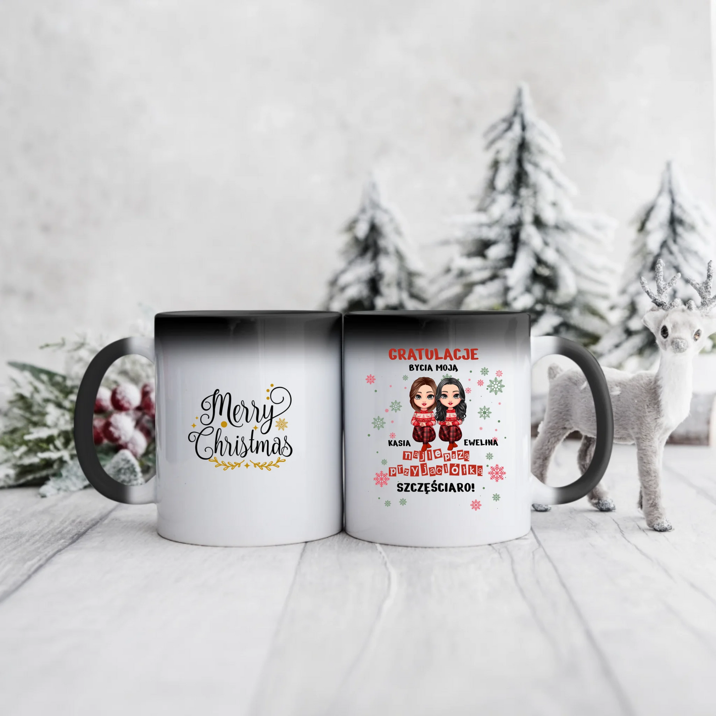 Kubek dla przyjaciółek świąteczny - Personalizowany prezent na święta #994