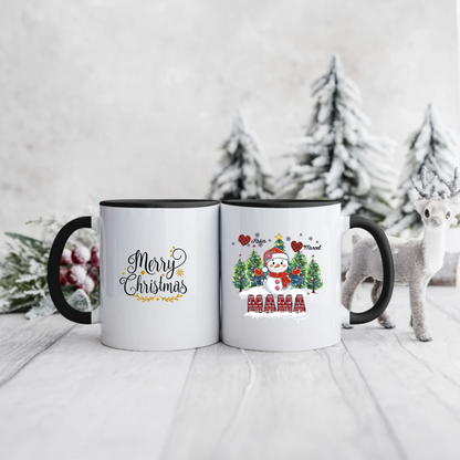 Świąteczny kubek personalizowany dla mamy | motyw z bałwanem #995