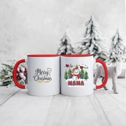 Świąteczny kubek personalizowany dla mamy | motyw z bałwanem #995