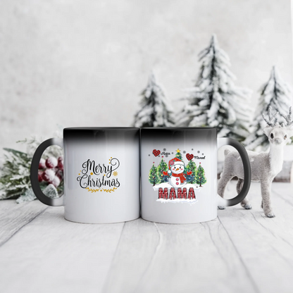 Świąteczny kubek personalizowany dla mamy | motyw z bałwanem #995