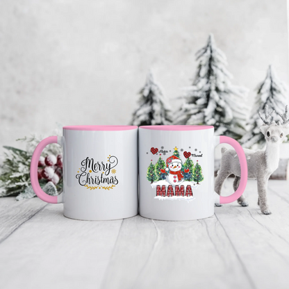 Świąteczny kubek personalizowany dla mamy | motyw z bałwanem #995