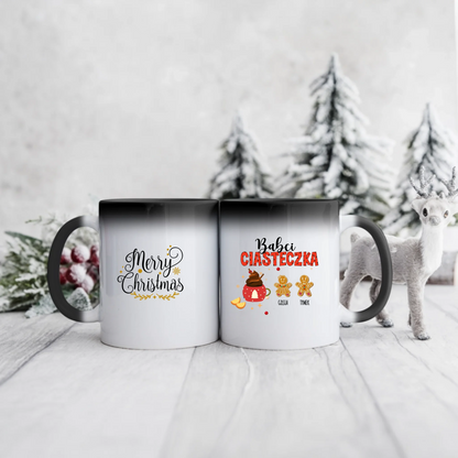 Świąteczny kubek personalizowany dla babci BABCI CIASTECZKA | bożonarodzeniowy motyw rodzinny #1001