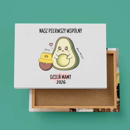 Obraz personalizowany dla mamy i dziecka NASZ PIERWSZY WSPÓLNY DZIEŃ MAMY | motyw z awokado #8
