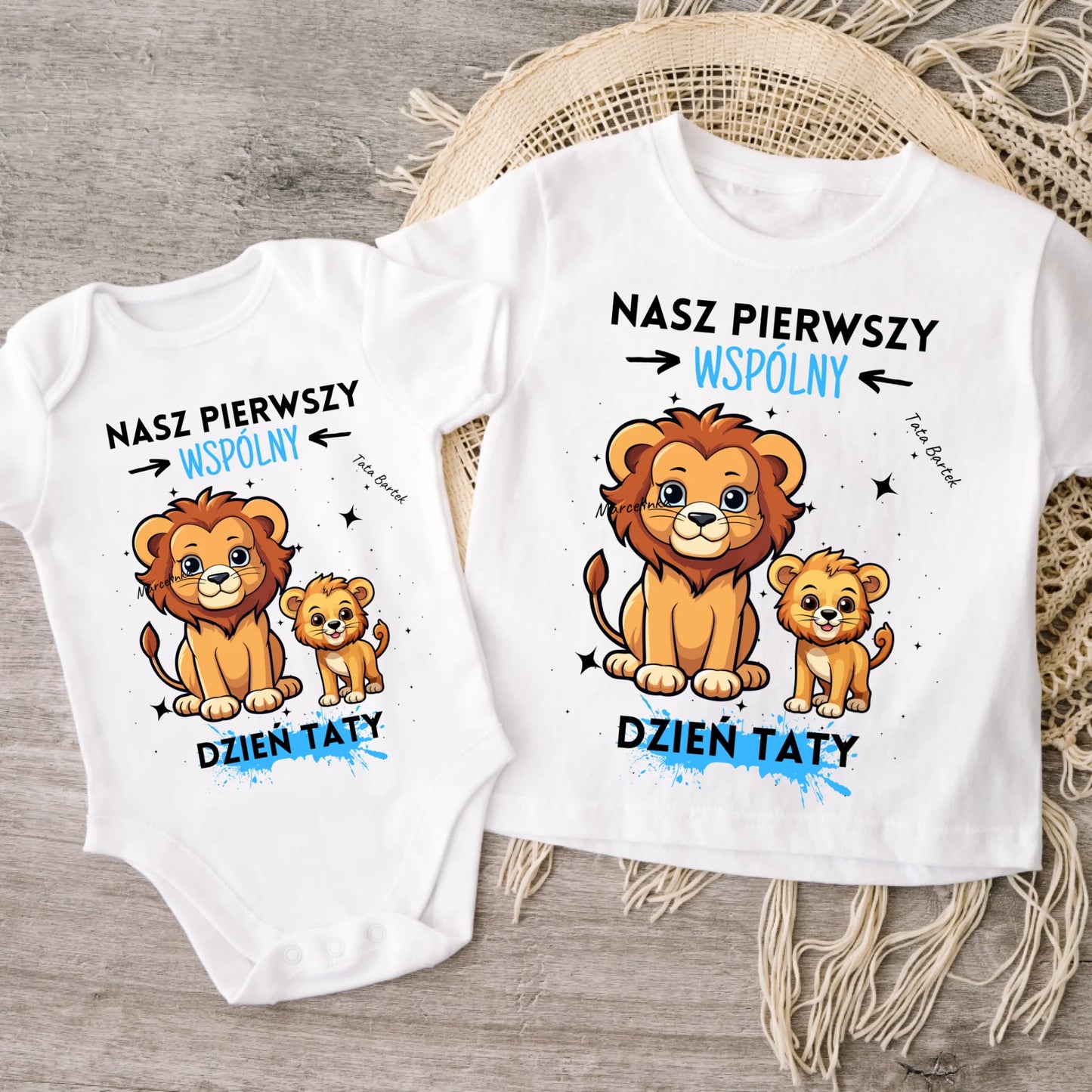 Koszulka ze wzorem tata i dziecko - Personalizowana (rodzinna) #7942
