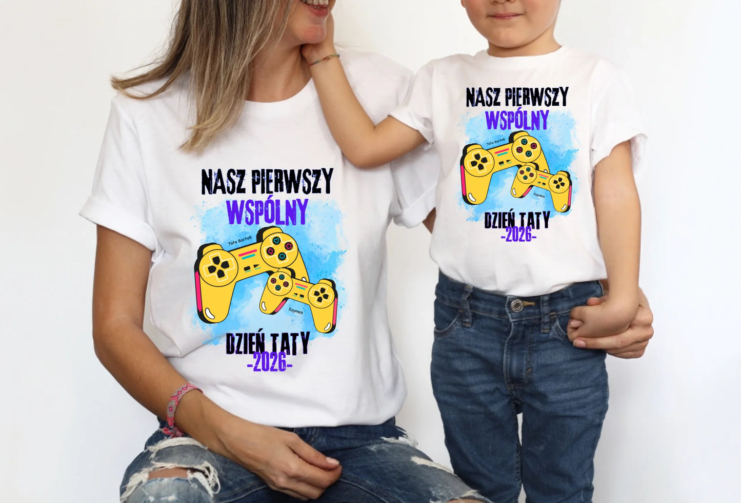 Koszulka ze wzorem tata i dziecko - Personalizowana (rodzinna) #7912