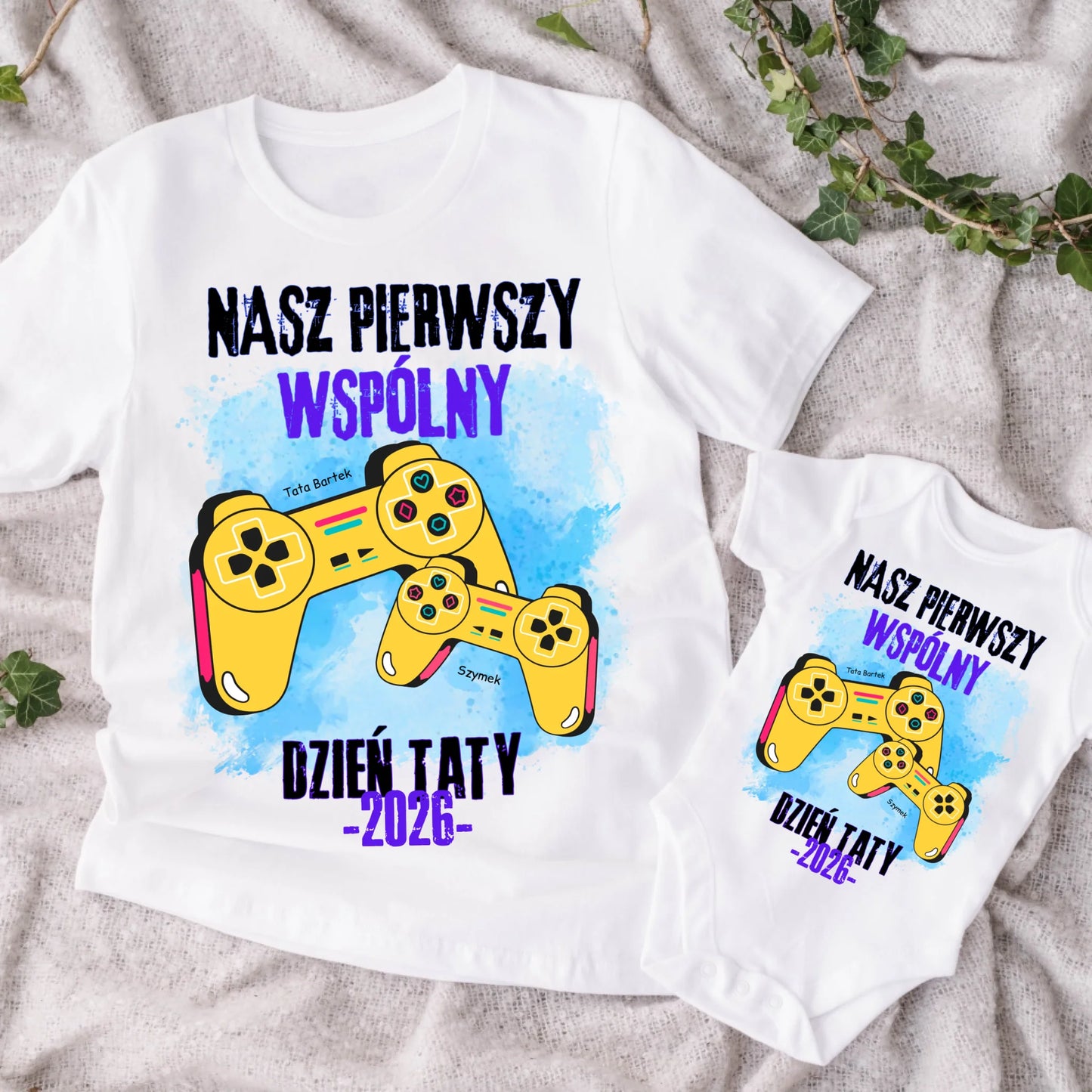 Koszulka ze wzorem tata i dziecko - Personalizowana (rodzinna) #7912