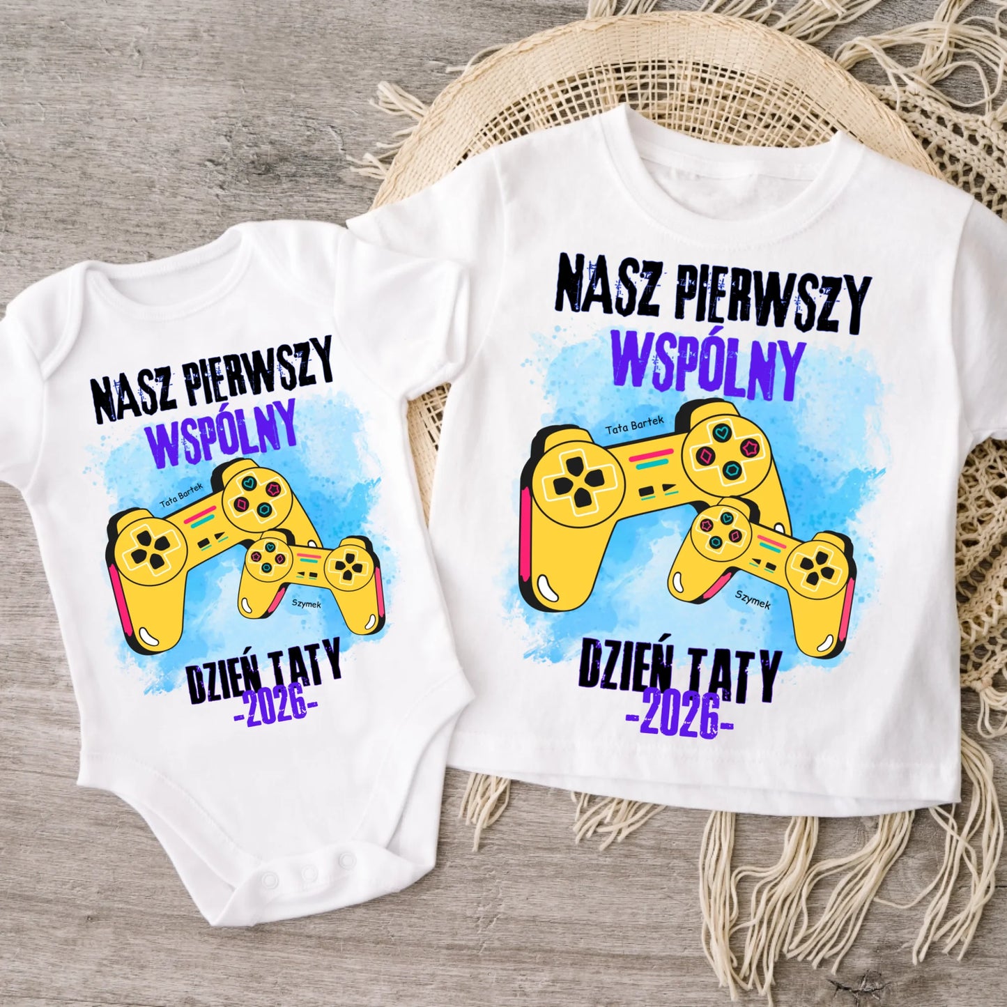 Koszulka ze wzorem tata i dziecko - Personalizowana (rodzinna) #7912