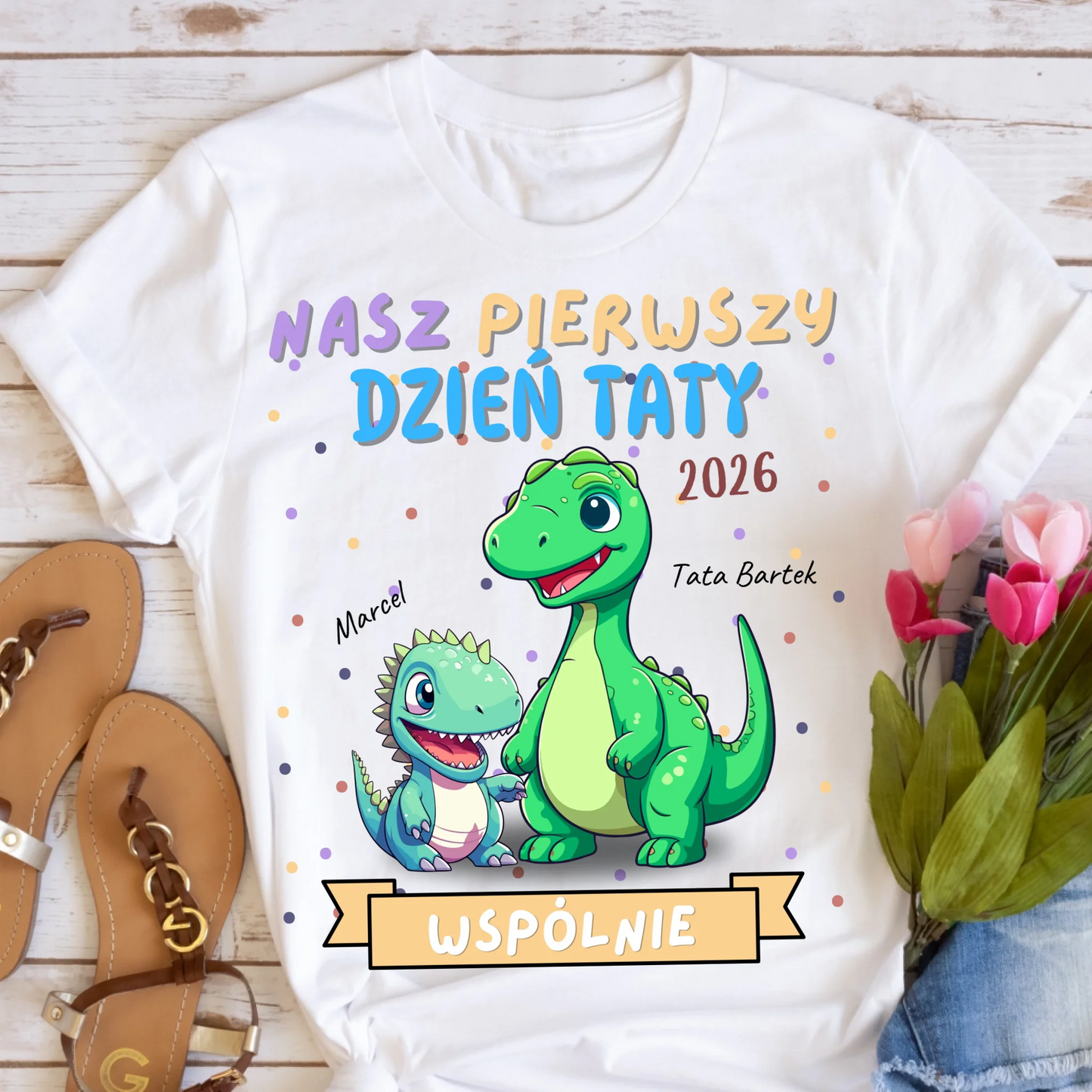 Koszulka ze wzorem tata i dziecko - Personalizowana (rodzinna) #4125