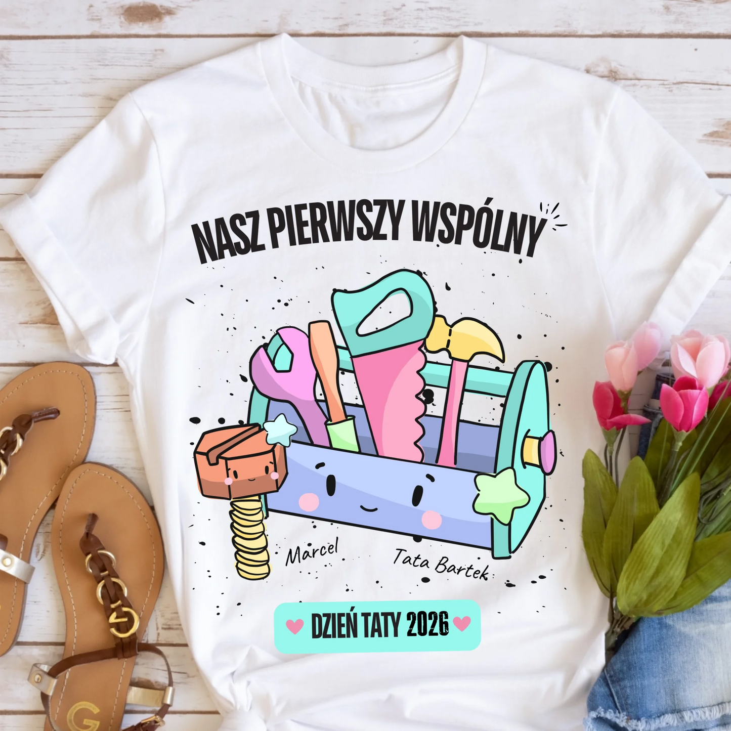 Koszulka ze wzorem tata i dziecko - Personalizowana (rodzinna) #4197