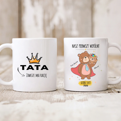 Kubek personalizowany dla taty i dziecka NAJLEPSZY TATO | motyw z misiami #5412