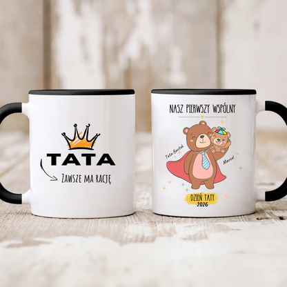 Kubek personalizowany dla taty i dziecka NAJLEPSZY TATO | motyw z misiami #5412