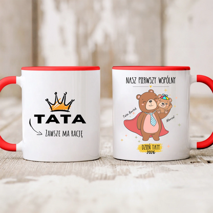 Kubek personalizowany dla taty i dziecka NAJLEPSZY TATO | motyw z misiami #5412