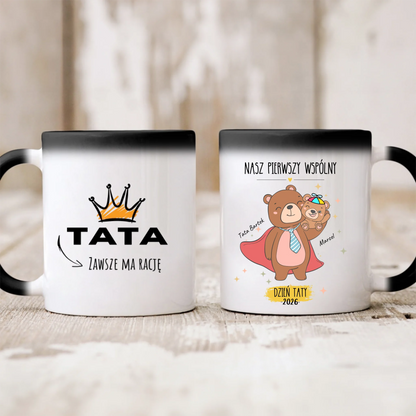 Kubek personalizowany dla taty i dziecka NAJLEPSZY TATO | motyw z misiami #5412