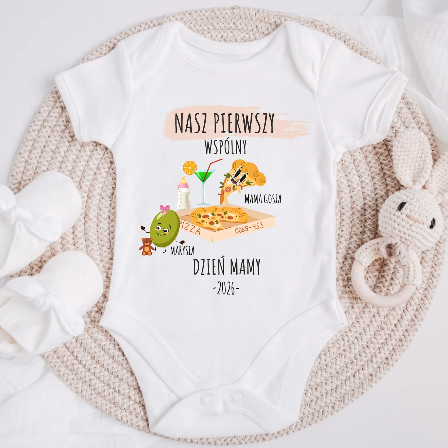 Koszulka dla mamy i córki/syna - nasz pierwszy dzień matki - Personalizowana - Prezent na dzień mamy #8518