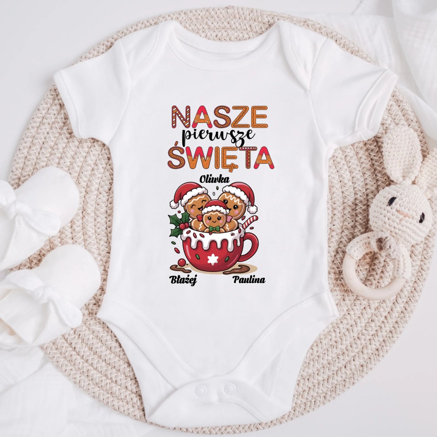 Koszulka świąteczna z pierniczkiem - nasze pierwsze święta #24258