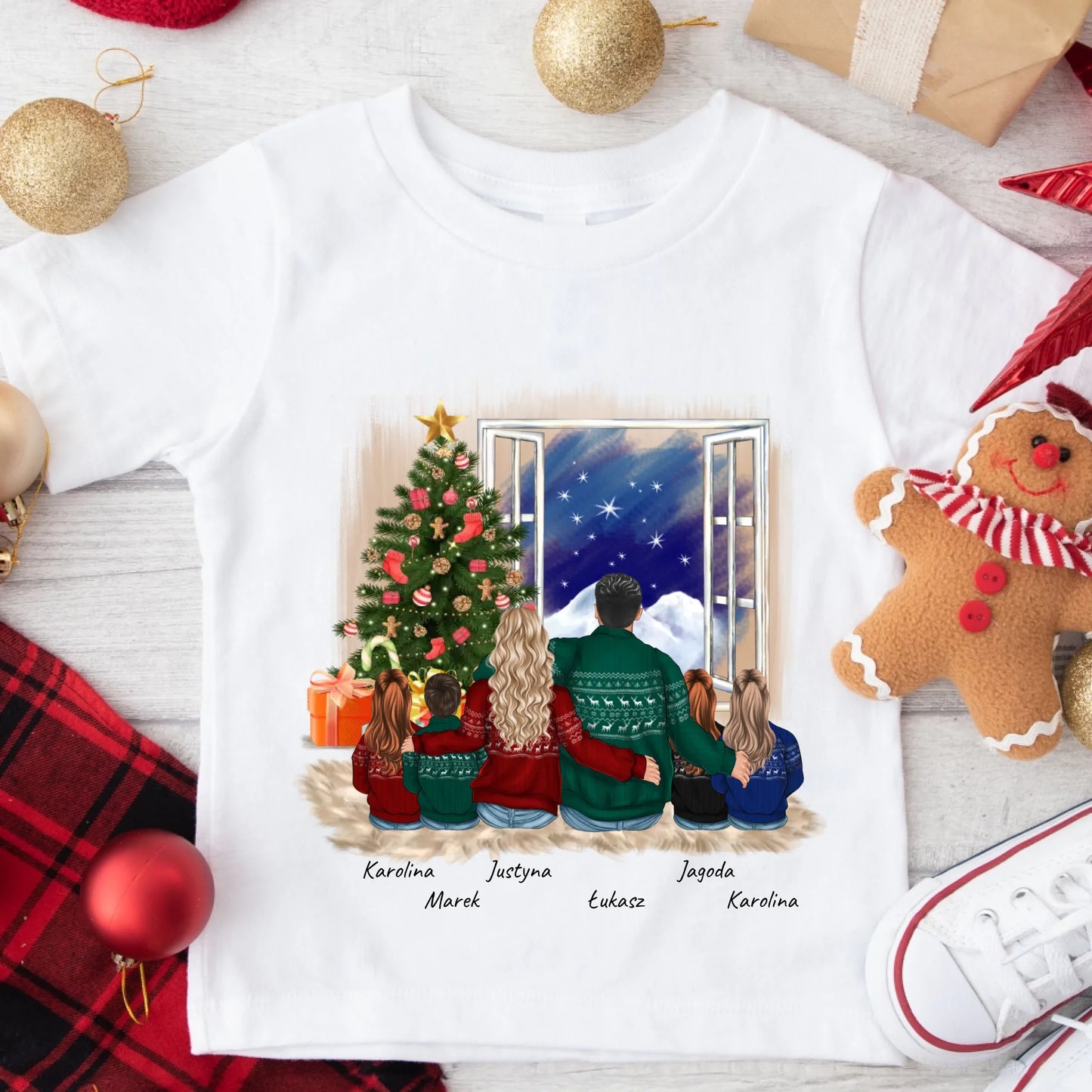 Koszulka rodzinna świąteczna 2 os. dorosłe + 1-4 dzieci - Prezent na święta #224