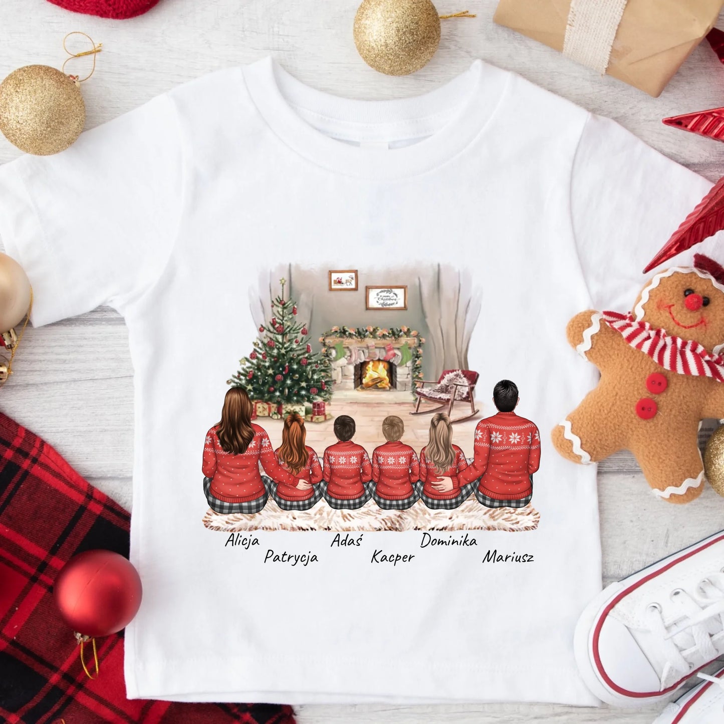 Koszulka rodzinna świąteczna 2 os. dorosłe + 1-4 dzieci - Prezent na święta #221