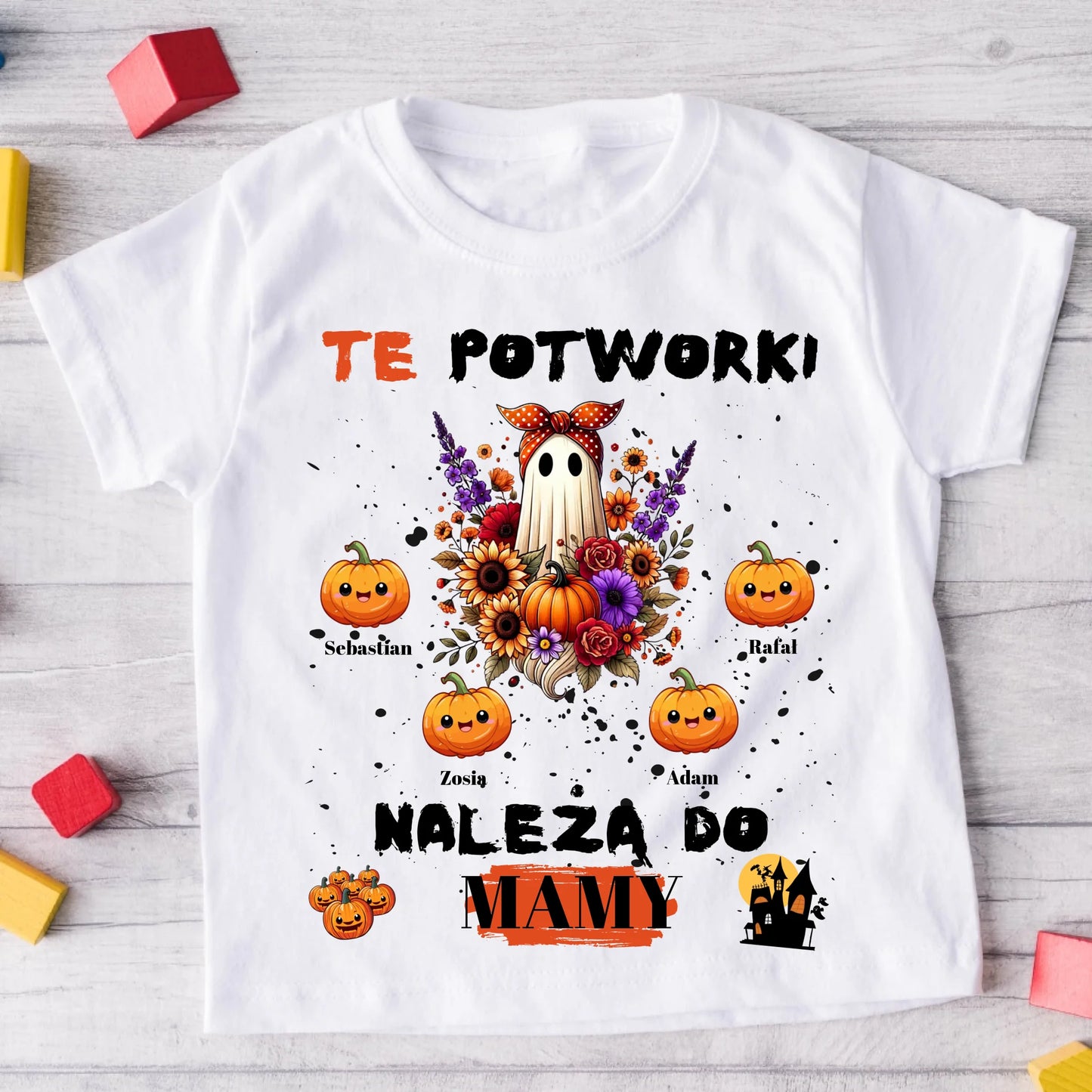 Koszulka rodzinna - 1-4 dzieci - Personalizowana - Prezent na Halloween #5335
