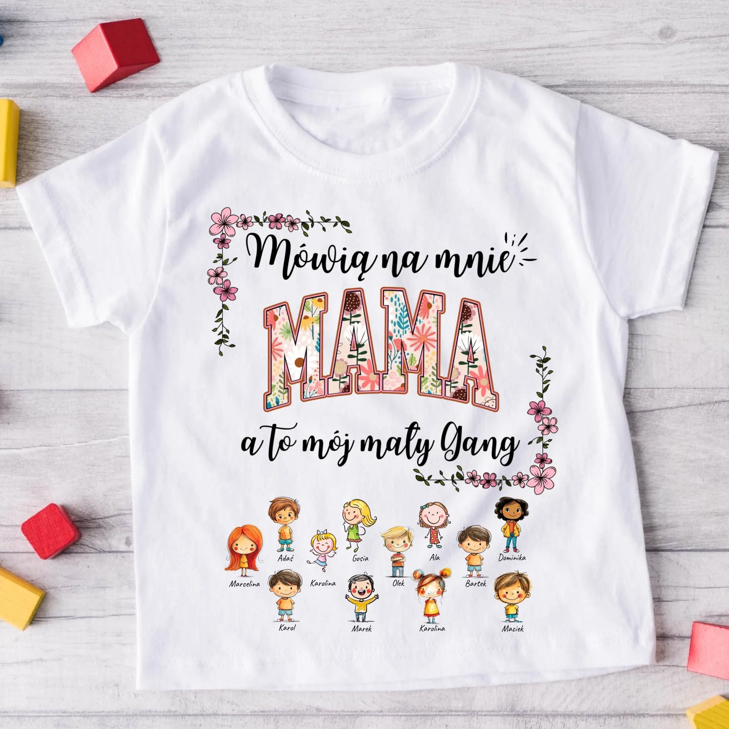 Koszulka dla mamy i córki lub syna (1-12 dzieci) - Personalizowana - Prezent dla mamy #211