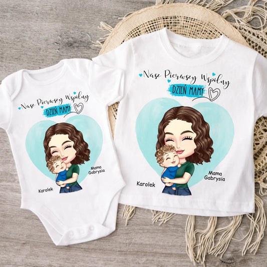 Koszulka dla mamy i syna/córki  - Personalizowana - Prezent na dzień mamy #7946