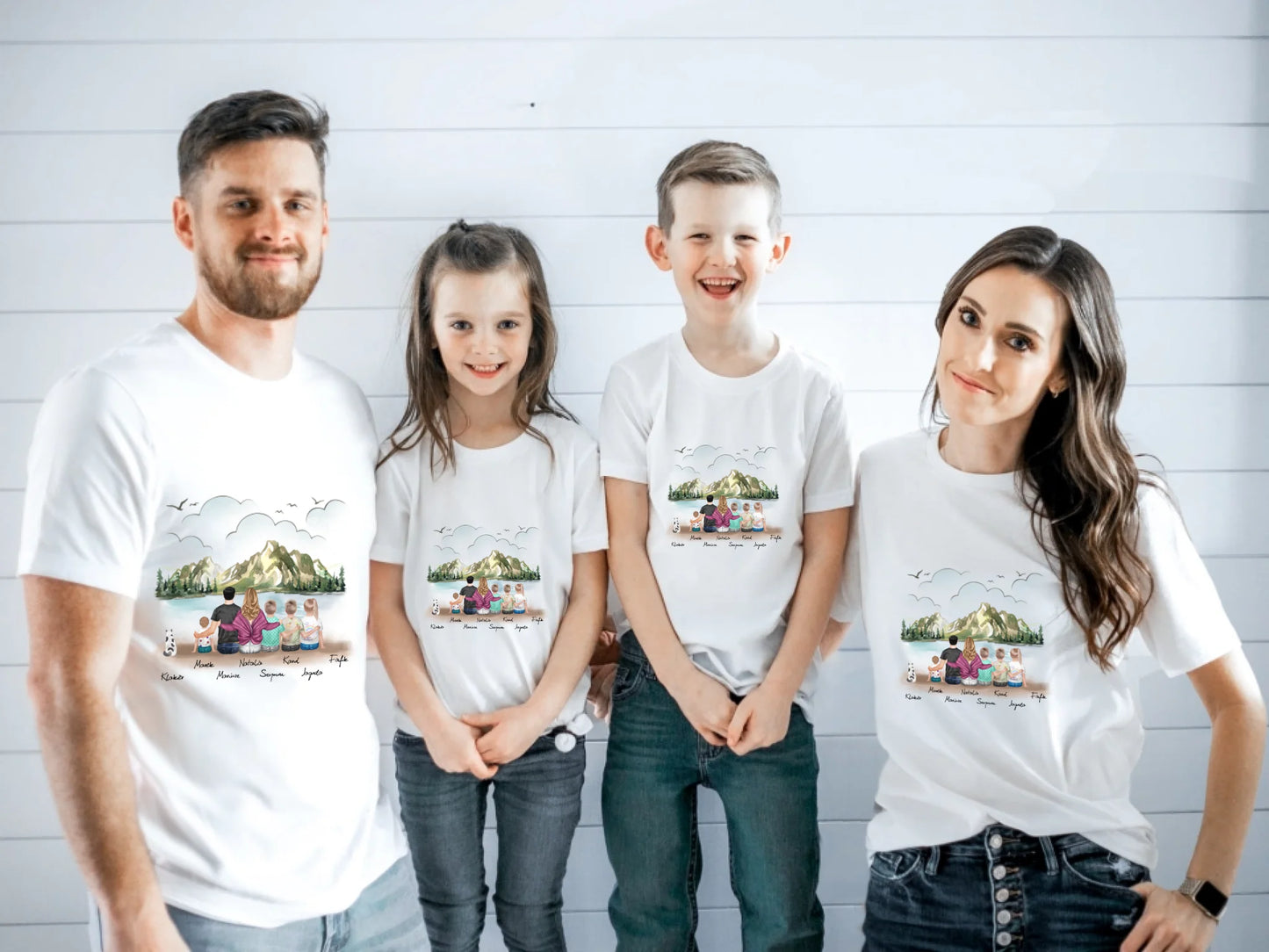 Koszulka rodzinna 2 os. dorosłe + max. 4 dzieci + max. 1-2 pupile - Personalizowana #P58