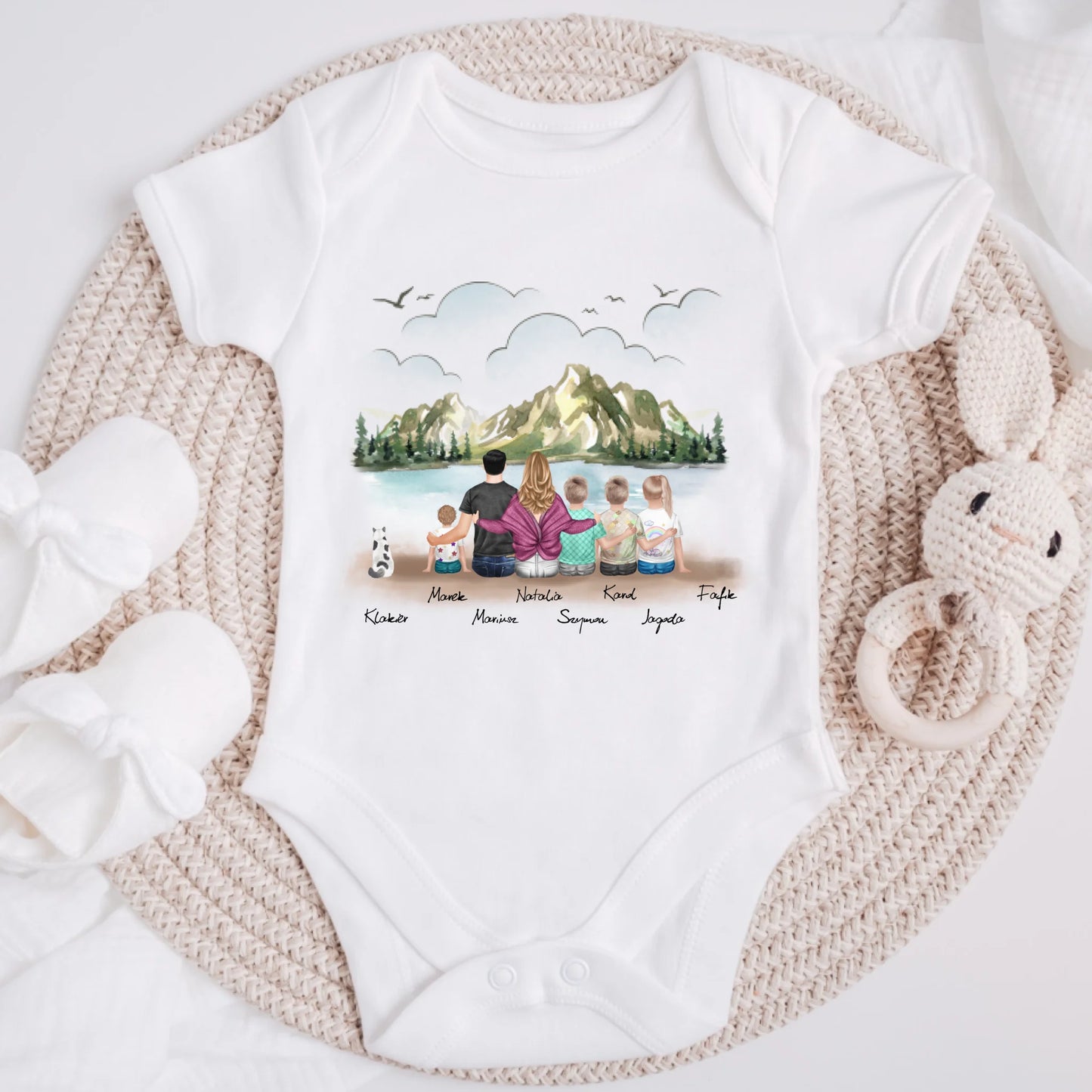 Koszulka rodzinna 2 os. dorosłe + max. 4 dzieci + max. 1-2 pupile - Personalizowana #P58