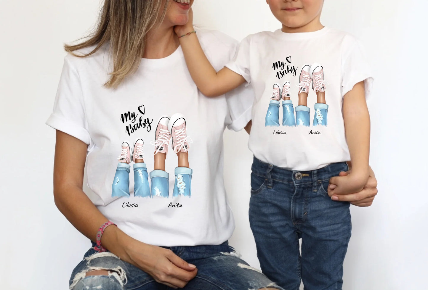 Koszulka dla mamy i dziecka - Personalizowana (rodzinna) #P23