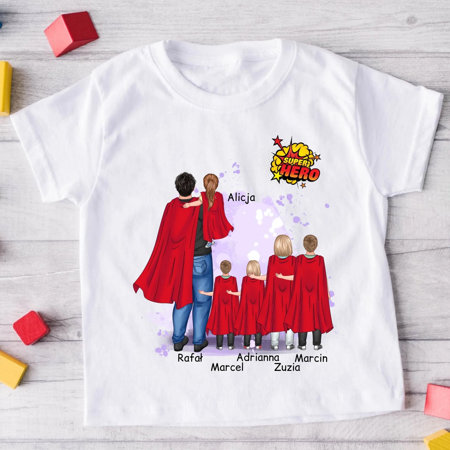 Koszulka dla taty i 1-5 dzieci - Personalizowana (rodzinna) #1004