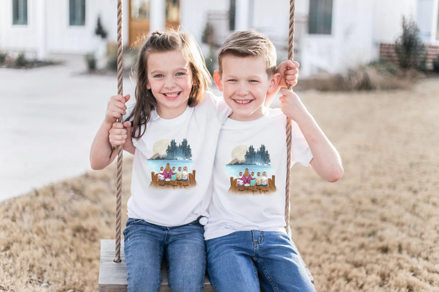 Koszulka dla mamy i 1-4 dzieci - Personalizowana (rodzinna) #P23