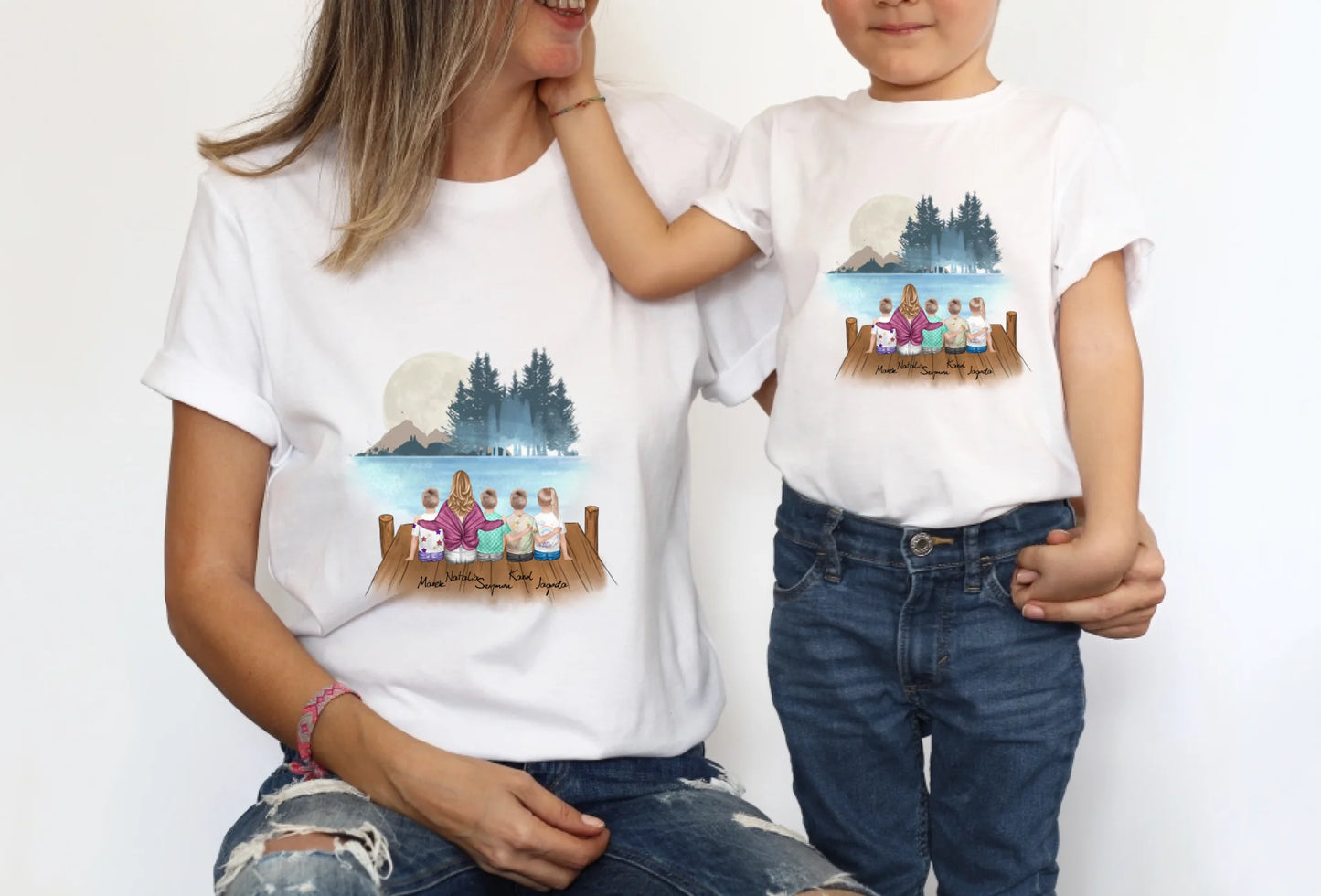 Koszulka dla mamy i 1-4 dzieci - Personalizowana (rodzinna) #P23