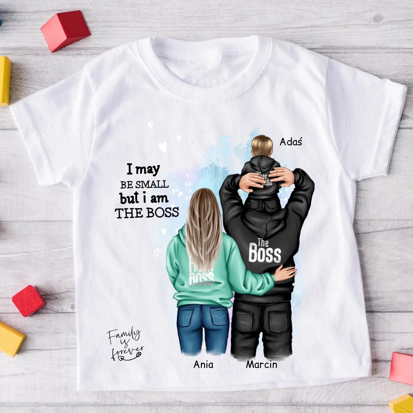 Koszulka rodzinna 2 os. dorosłe + dziecko - Personalizowana #P24