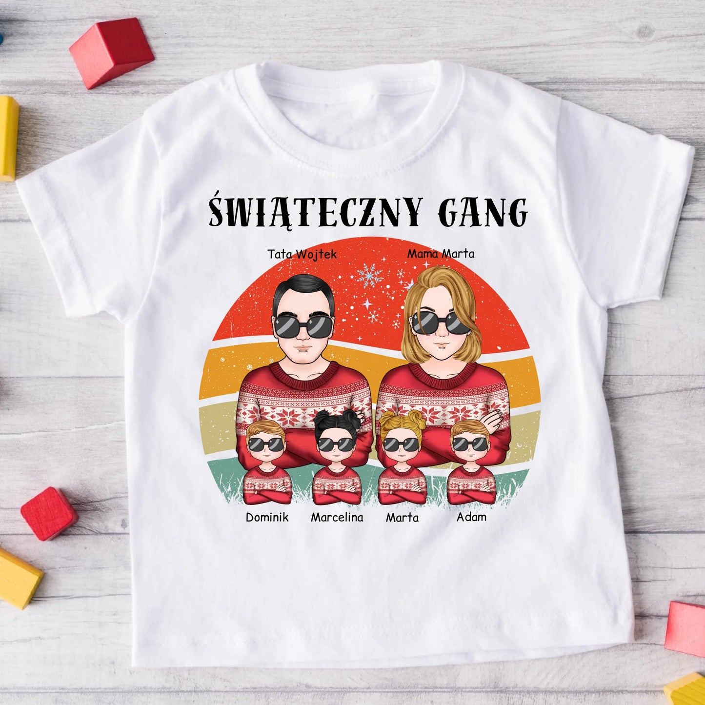Koszulka świąteczna dla rodziny - Świąteczny Gang - Prezent na święta #80092