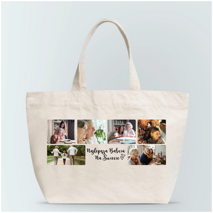 Torba personalizowana dla babci NAJLEPSZA BABCIA NA ŚWIECIE | z personalizowanymi zdjęciami #15
