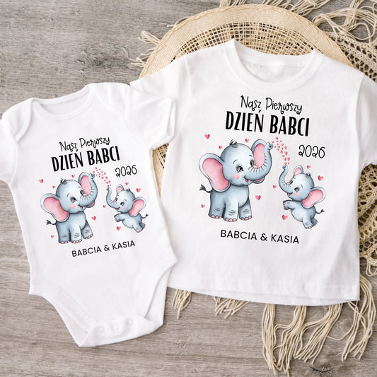 Koszulka nasz pierwszy dzień babci/dziadka - Prezent na dzień babci i dziadka #79012