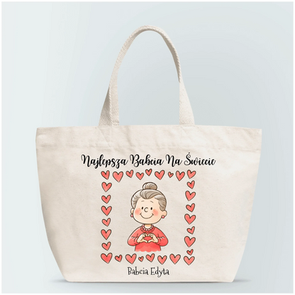 Torba personalizowana dla babci NAJLEPSZA BABCIA NA ŚWIECIE | rodzinny motyw #9851