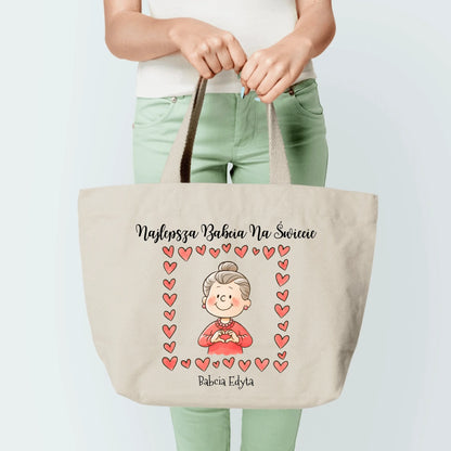 Torba personalizowana dla babci NAJLEPSZA BABCIA NA ŚWIECIE | rodzinny motyw #9851