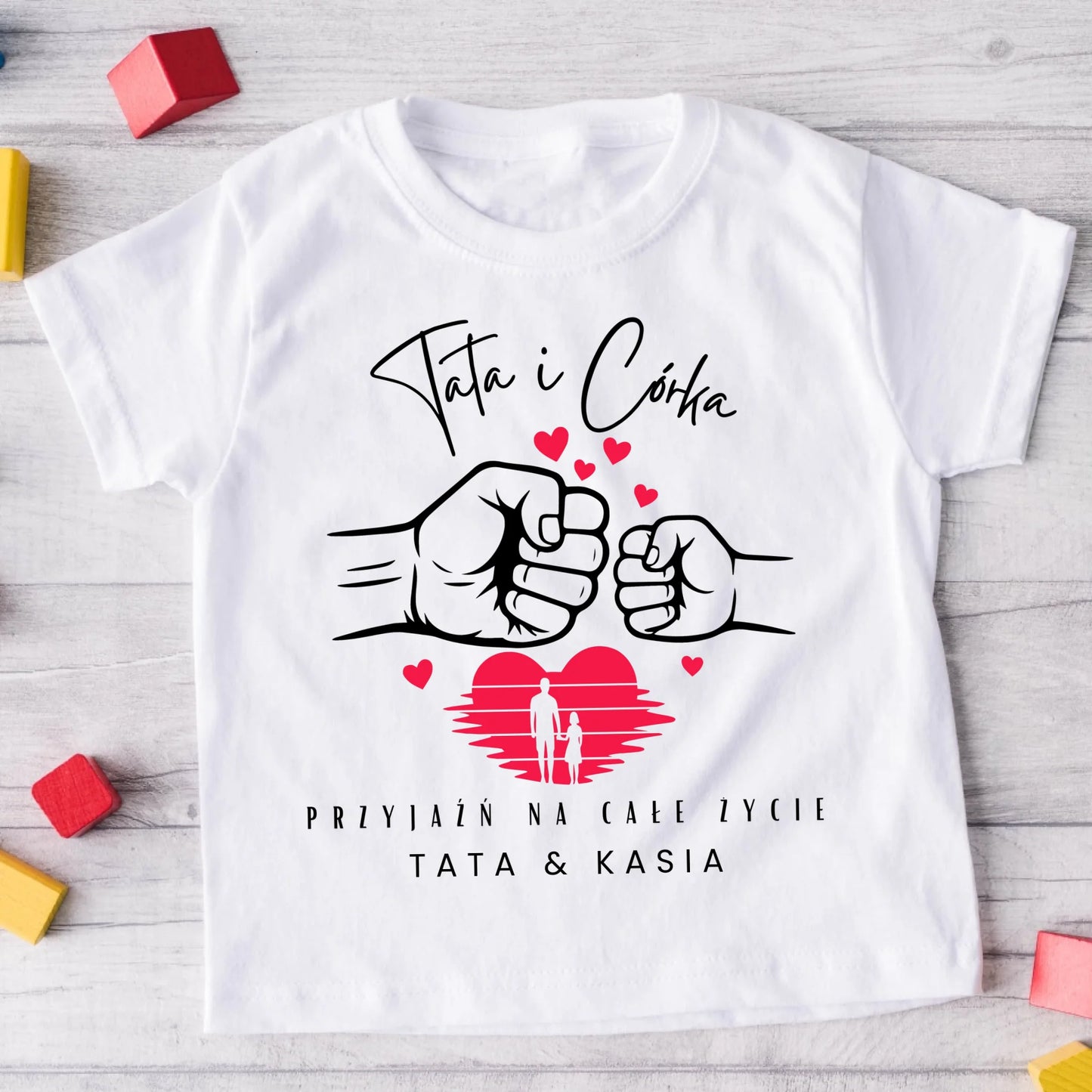 Koszulka dla taty i córki z napisem tata i córka przyjaźń na całe życie #90122
