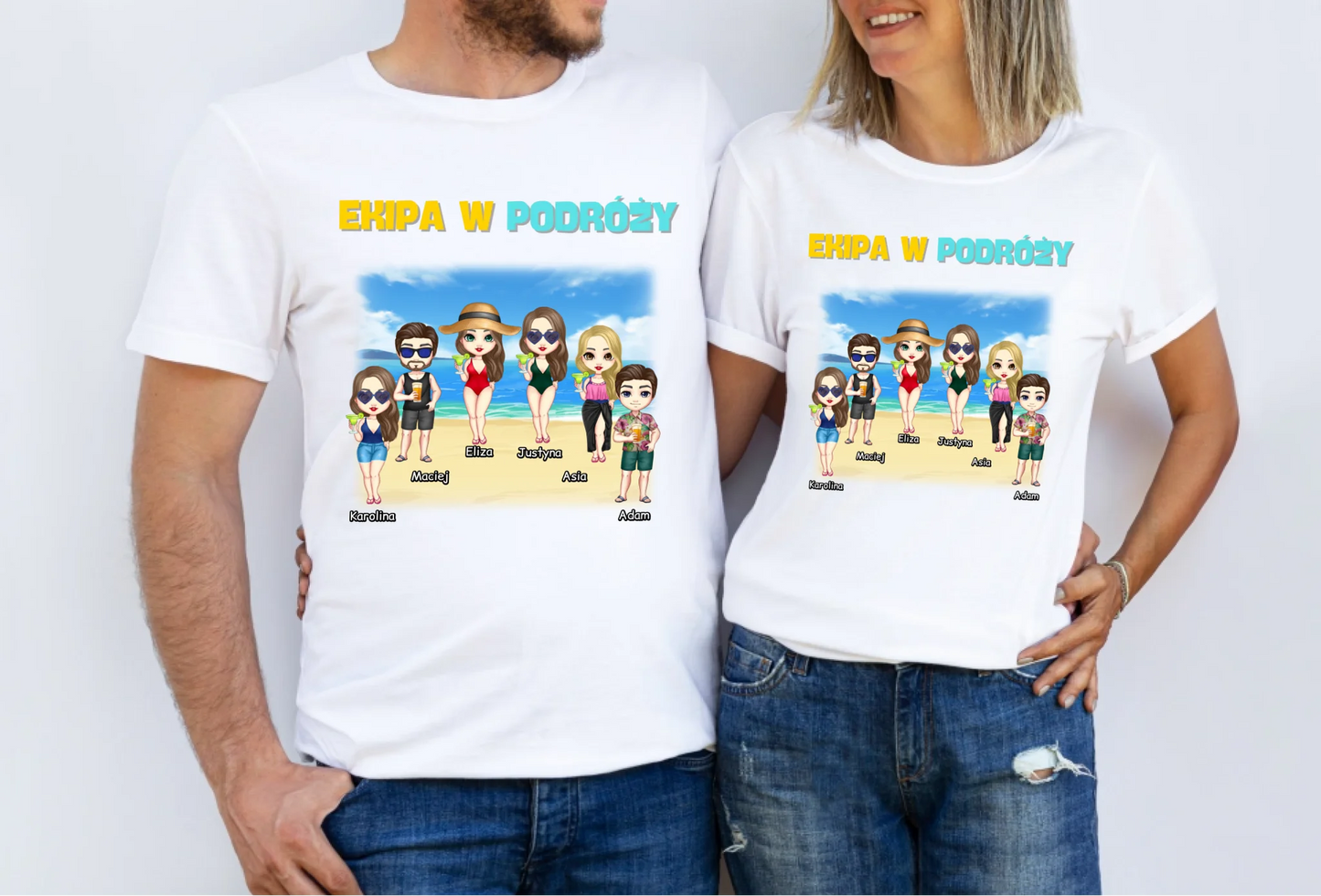 Koszulka dla przyjaciół max. 1-6 osób (kobieta/mężczyzna) - Personalizowana #P54